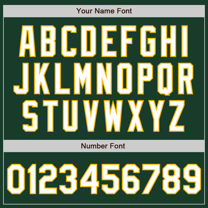 Custom Green White-Gold 3 Colors Arm Shapes Authentic Baseball Jersey - Sky-Custom