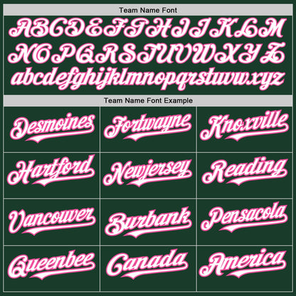 Custom Green White-Pink 3 Colors Arm Shapes Authentic Baseball Jersey - Sky-Custom