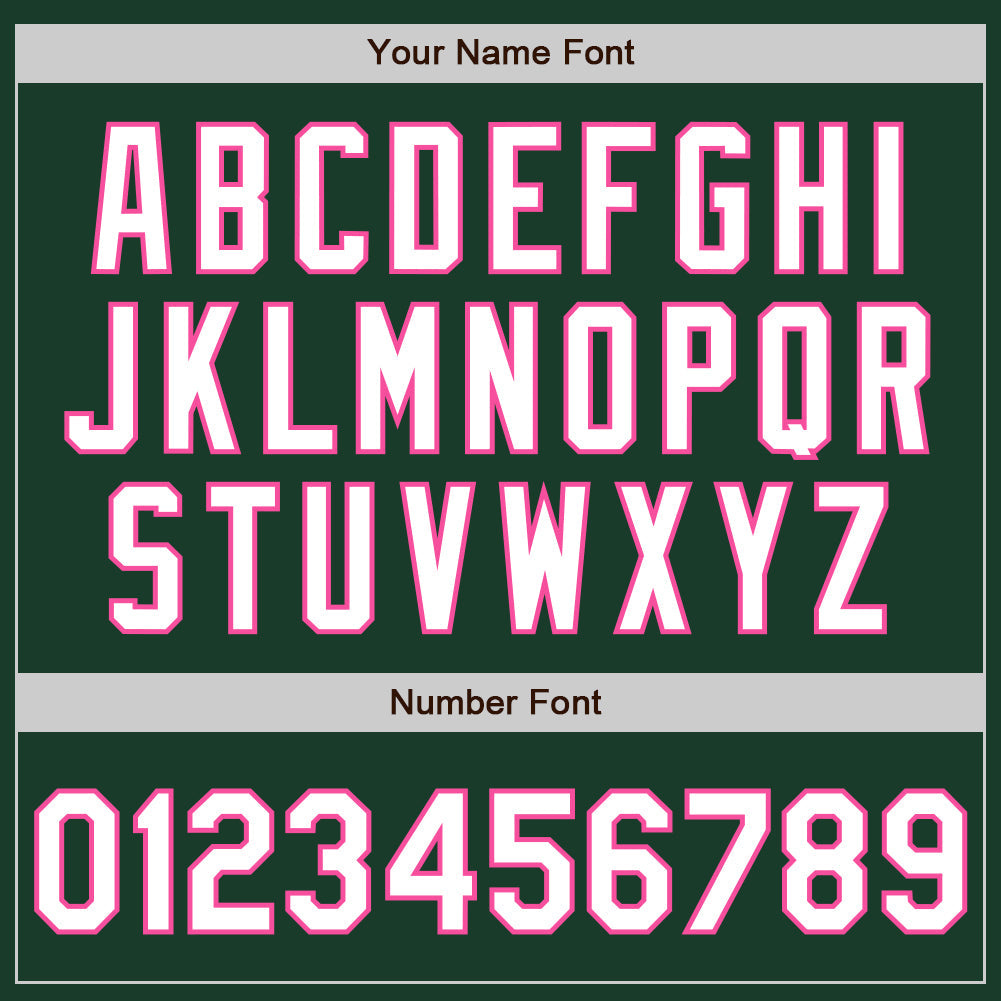 Custom Green White-Pink 3 Colors Arm Shapes Authentic Baseball Jersey - Sky-Custom