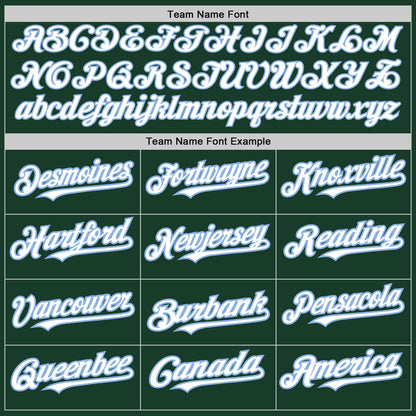 Custom Green White-Light Blue 3 Colors Arm Shapes Authentic Baseball Jersey - Sky-Custom