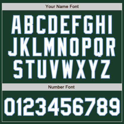 Custom Green White-Light Blue 3 Colors Arm Shapes Authentic Baseball Jersey - Sky-Custom