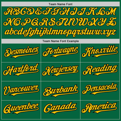 Custom Kelly Green Yellow-Black 3 Colors Arm Shapes Authentic Baseball Jersey - Sky-Custom