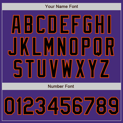 Custom Purple Black-Orange 3 Colors Arm Shapes Authentic Baseball Jersey - Sky-Custom