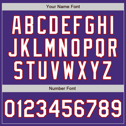 Custom Purple White-Red 3 Colors Arm Shapes Authentic Baseball Jersey - Sky-Custom