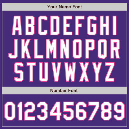Custom Purple White-Pink 3 Colors Arm Shapes Authentic Baseball Jersey - Sky-Custom