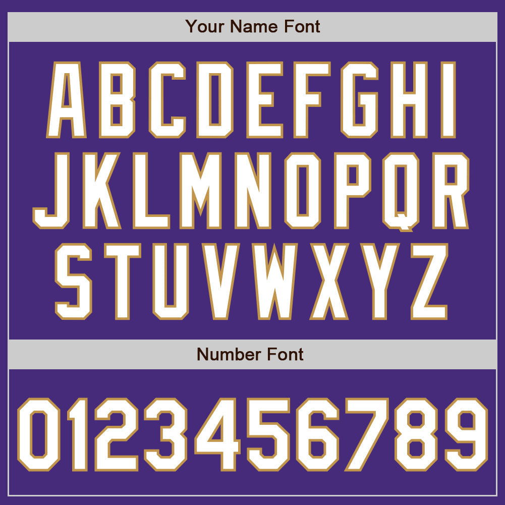 Custom Purple White-Old Gold 3 Colors Arm Shapes Authentic Baseball Jersey - Sky-Custom