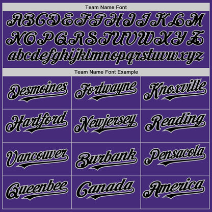 Custom Purple Black-Gray 3 Colors Arm Shapes Authentic Baseball Jersey - Sky-Custom