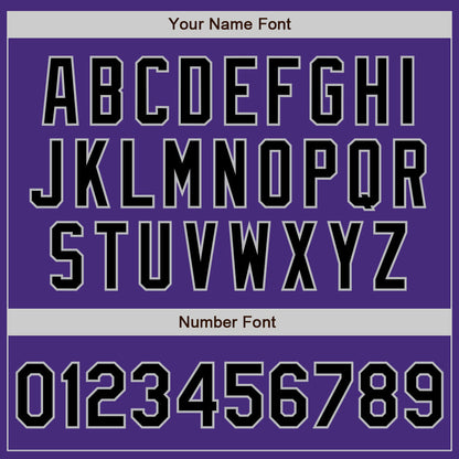 Custom Purple Black-Gray 3 Colors Arm Shapes Authentic Baseball Jersey - Sky-Custom