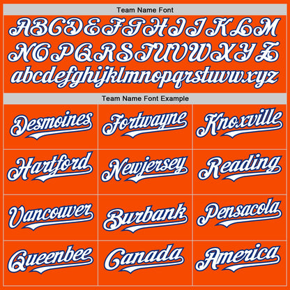 Custom Orange White-Royal 3 Colors Arm Shapes Authentic Baseball Jersey - Sky-Custom
