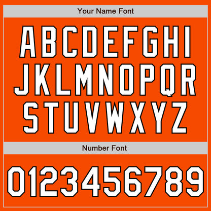 Custom Orange White-Black 3 Colors Arm Shapes Authentic Baseball Jersey - Sky-Custom