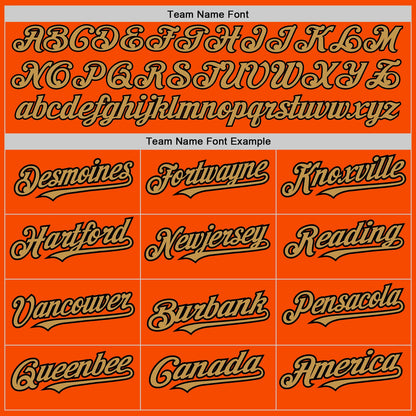 Custom Orange Old Gold-Black 3 Colors Arm Shapes Authentic Baseball Jersey - Sky-Custom