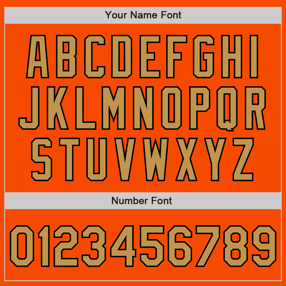 Custom Orange Old Gold-Black 3 Colors Arm Shapes Authentic Baseball Jersey - Sky-Custom