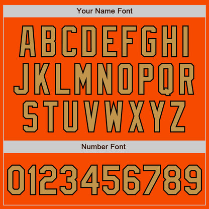 Custom Orange Old Gold-Black 3 Colors Arm Shapes Authentic Baseball Jersey - Sky-Custom