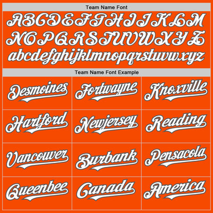 Custom Orange White-Steel Gray 3 Colors Arm Shapes Authentic Baseball Jersey - Sky-Custom
