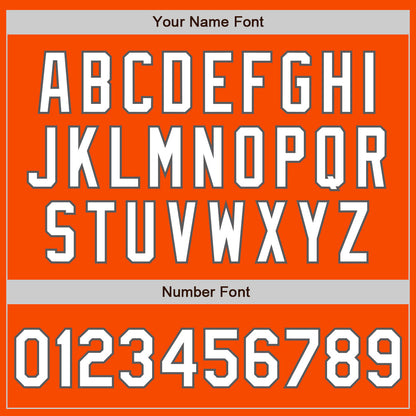 Custom Orange White-Steel Gray 3 Colors Arm Shapes Authentic Baseball Jersey - Sky-Custom