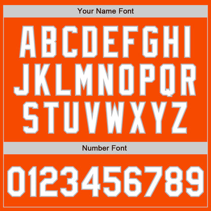 Custom Orange White-Gray 3 Colors Arm Shapes Authentic Baseball Jersey - Sky-Custom