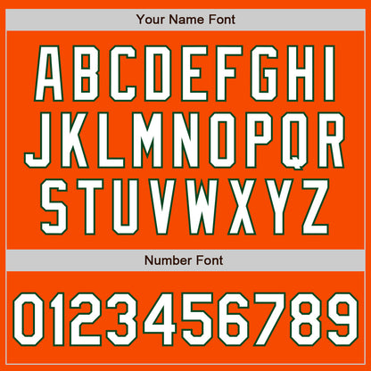 Custom Orange White-Green 3 Colors Arm Shapes Authentic Baseball Jersey - Sky-Custom