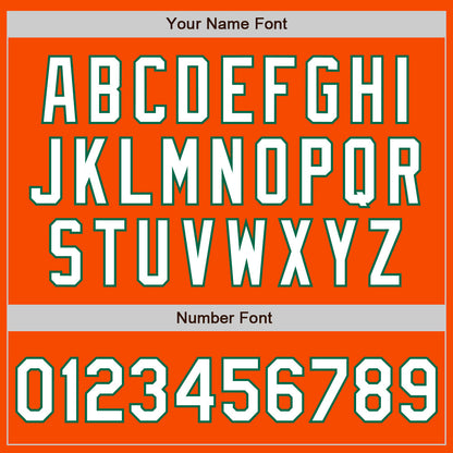 Custom Orange White-Kelly Green 3 Colors Arm Shapes Authentic Baseball Jersey - Sky-Custom
