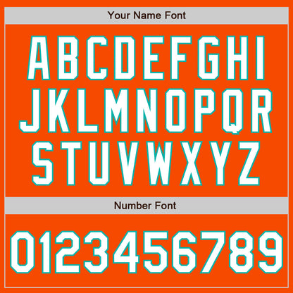 Custom Orange White-Aqua 3 Colors Arm Shapes Authentic Baseball Jersey - Sky-Custom