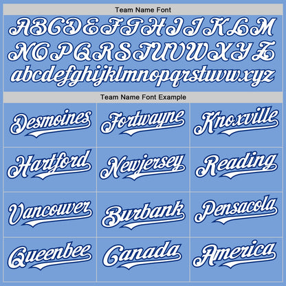 Custom Light Blue White-Royal 3 Colors Arm Shapes Authentic Baseball Jersey - Sky-Custom
