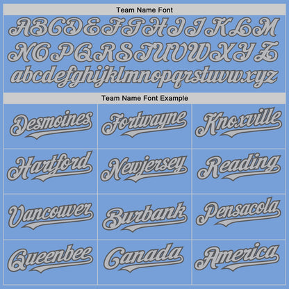 Custom Light Blue Gray-Steel Gray 3 Colors Arm Shapes Authentic Baseball Jersey - Sky-Custom
