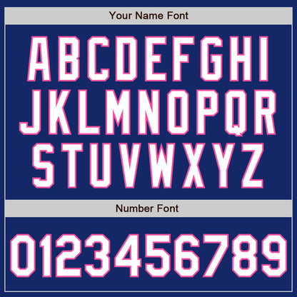 Custom Royal White-Pink 3 Colors Arm Shapes Authentic Baseball Jersey - Sky-Custom