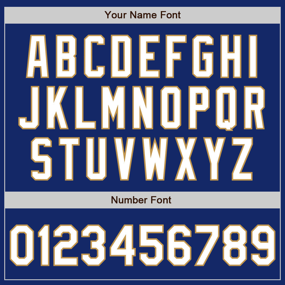 Custom Royal White-Old Gold 3 Colors Arm Shapes Authentic Baseball Jersey - Sky-Custom