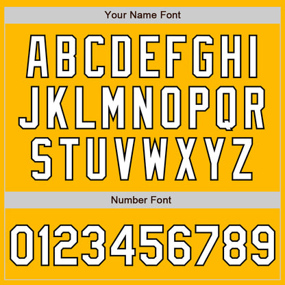 Custom Gold White-Black 3 Colors Arm Shapes Authentic Baseball Jersey - Sky-Custom