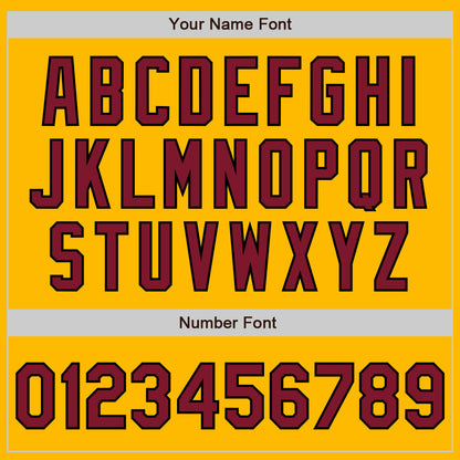 Custom Gold Crimson-Black 3 Colors Arm Shapes Authentic Baseball Jersey - Sky-Custom