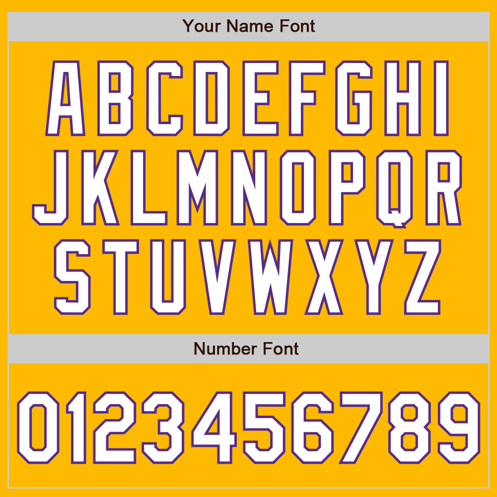 Custom Gold White-Purple 3 Colors Arm Shapes Authentic Baseball Jersey - Sky-Custom