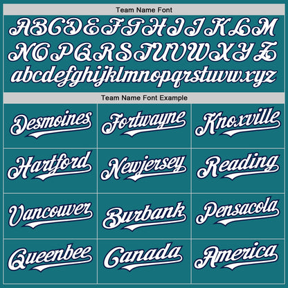 Custom Teal White-Navy 3 Colors Arm Shapes Authentic Baseball Jersey - Sky-Custom