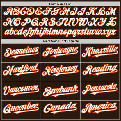 Custom Brown White-Orange 3 Colors Arm Shapes Authentic Baseball Jersey - Sky-Custom