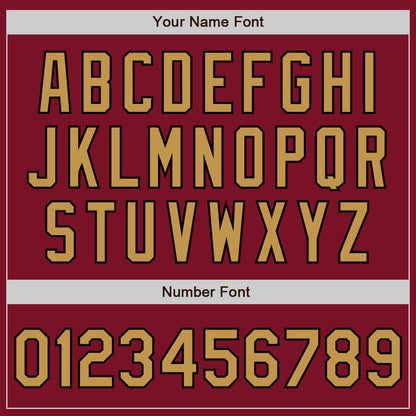 Custom Crimson Old Gold-Black 3 Colors Arm Shapes Authentic Baseball Jersey - Sky-Custom