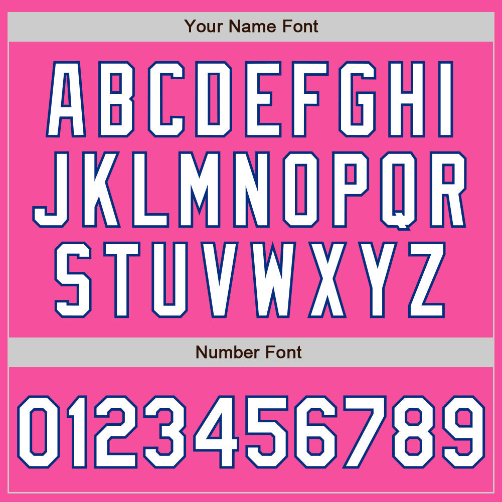 Custom Pink White-Royal 3 Colors Arm Shapes Authentic Baseball Jersey - Sky-Custom