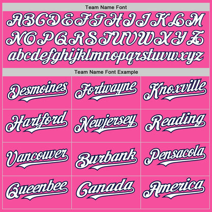 Custom Pink White-Navy 3 Colors Arm Shapes Authentic Baseball Jersey - Sky-Custom