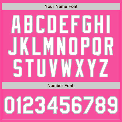 Custom Pink White-Gray 3 Colors Arm Shapes Authentic Baseball Jersey - Sky-Custom