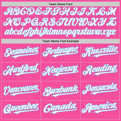 Custom Pink White-Light Blue 3 Colors Arm Shapes Authentic Baseball Jersey - Sky-Custom