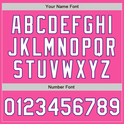 Custom Pink White-Purple 3 Colors Arm Shapes Authentic Baseball Jersey - Sky-Custom