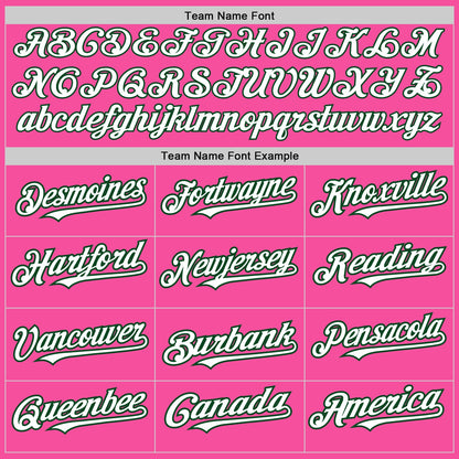 Custom Pink White-Green 3 Colors Arm Shapes Authentic Baseball Jersey - Sky-Custom