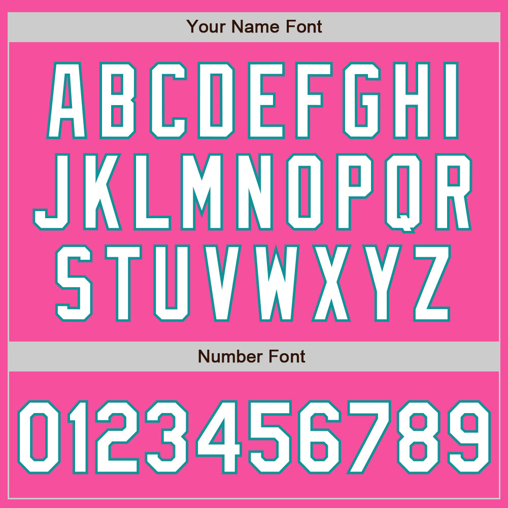 Custom Pink White-Teal 3 Colors Arm Shapes Authentic Baseball Jersey - Sky-Custom