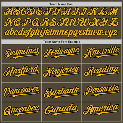 Custom Olive Gold-Black 3 Colors Arm Shapes Authentic Salute To Service Baseball Jersey - Sky-Custom