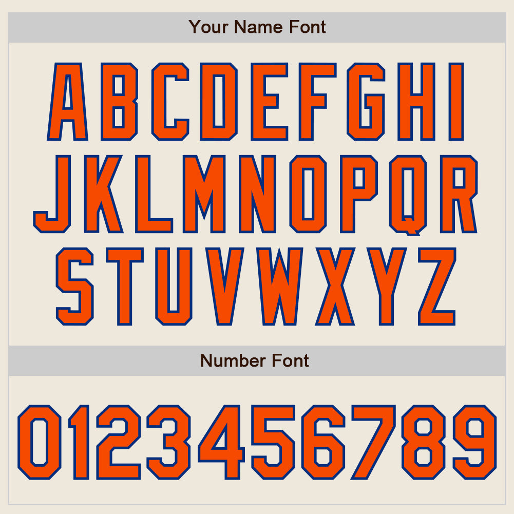 Custom Cream Orange-Royal 3 Colors Arm Shapes Authentic Baseball Jersey - Sky-Custom