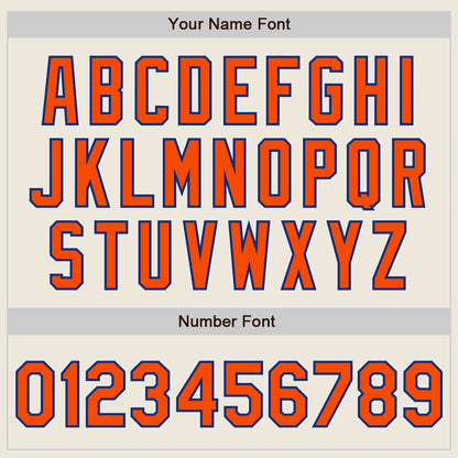 Custom Cream Orange-Royal 3 Colors Arm Shapes Authentic Baseball Jersey - Sky-Custom