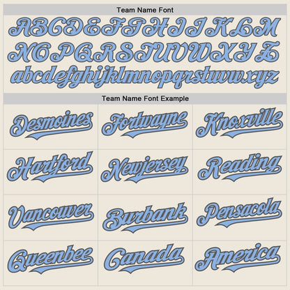 Custom Cream Light Blue-Steel Gray 3 Colors Arm Shapes Authentic Baseball Jersey - Sky-Custom