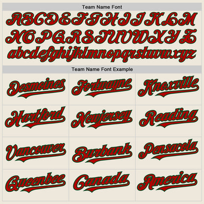 Custom Cream Red-Green 3 Colors Arm Shapes Authentic Baseball Jersey - Sky-Custom