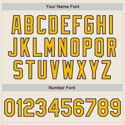 Custom Cream Gold-Navy 3 Colors Arm Shapes Authentic Baseball Jersey - Sky-Custom