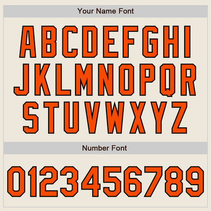 Custom Cream Orange-Black 3 Colors Arm Shapes Authentic Baseball Jersey - Sky-Custom