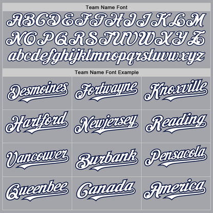 Custom Gray White-Navy 3 Colors Arm Shapes Authentic Baseball Jersey - Sky-Custom