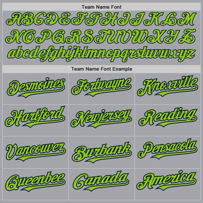 Custom Gray Neon Green-Navy 3 Colors Arm Shapes Authentic Baseball Jersey - Sky-Custom
