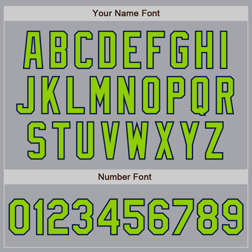 Custom Gray Neon Green-Navy 3 Colors Arm Shapes Authentic Baseball Jersey - Sky-Custom